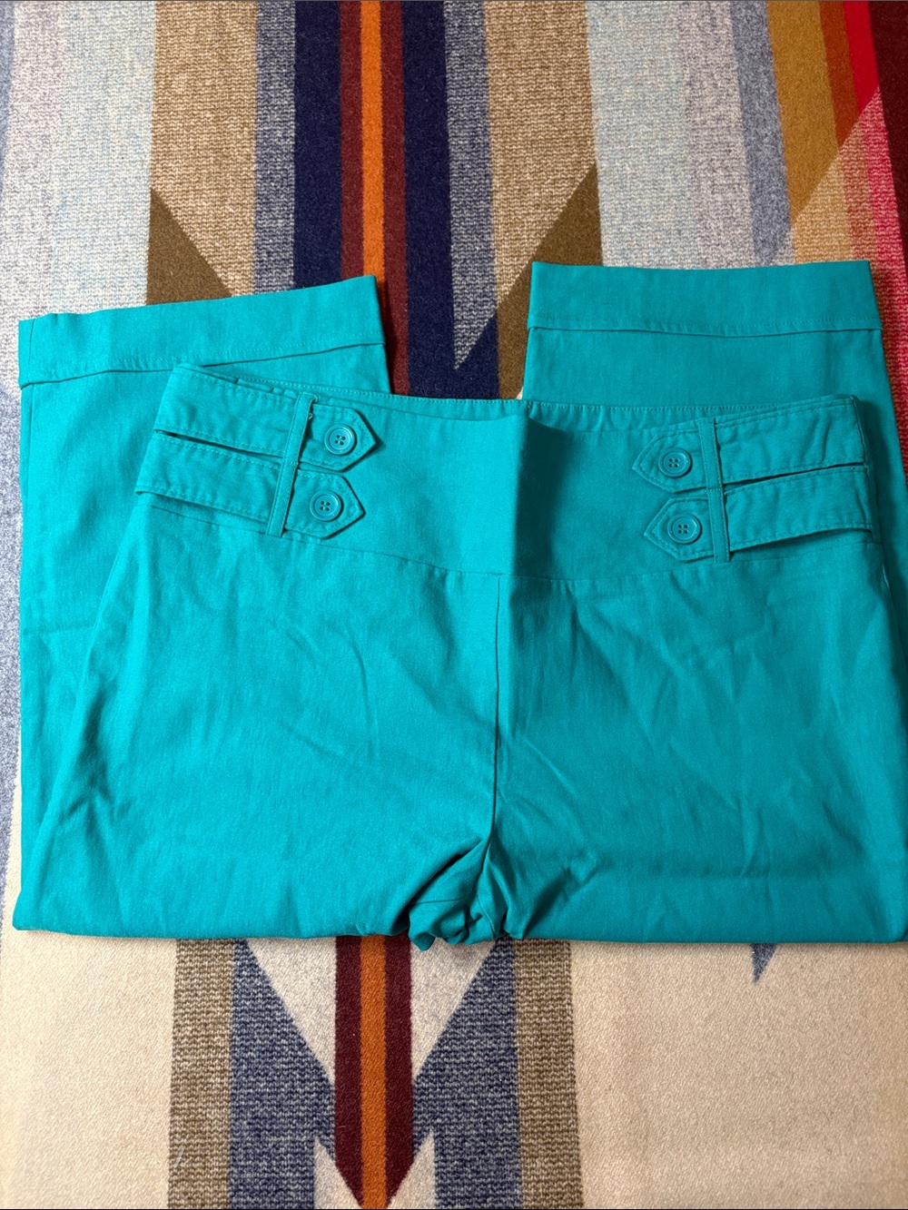Women's Teal High-Rise Stretch Pants